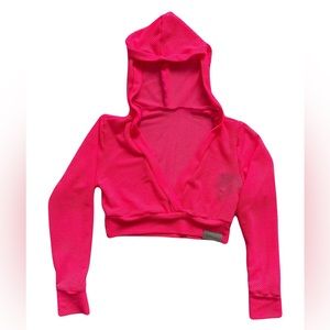 Imported premium Brazilian fitness net crop hoodie top